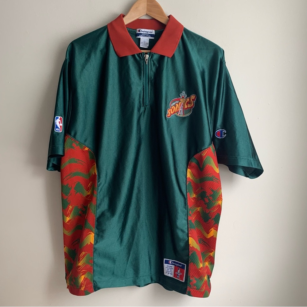 Vintage Champion NBA Seattle SuperSonics Short Sleeve Jersey Men’s Large Flaws
